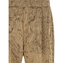 Beige Polyamide Casual Pants