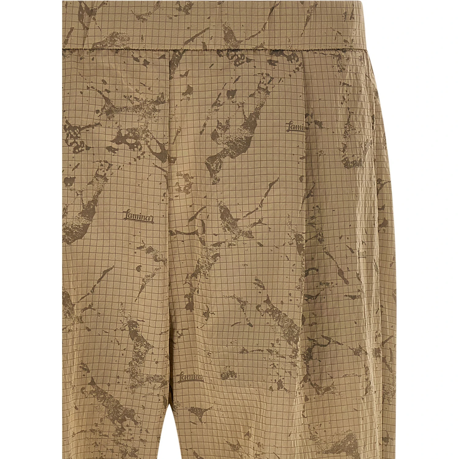 Beige Polyamide Casual Pants