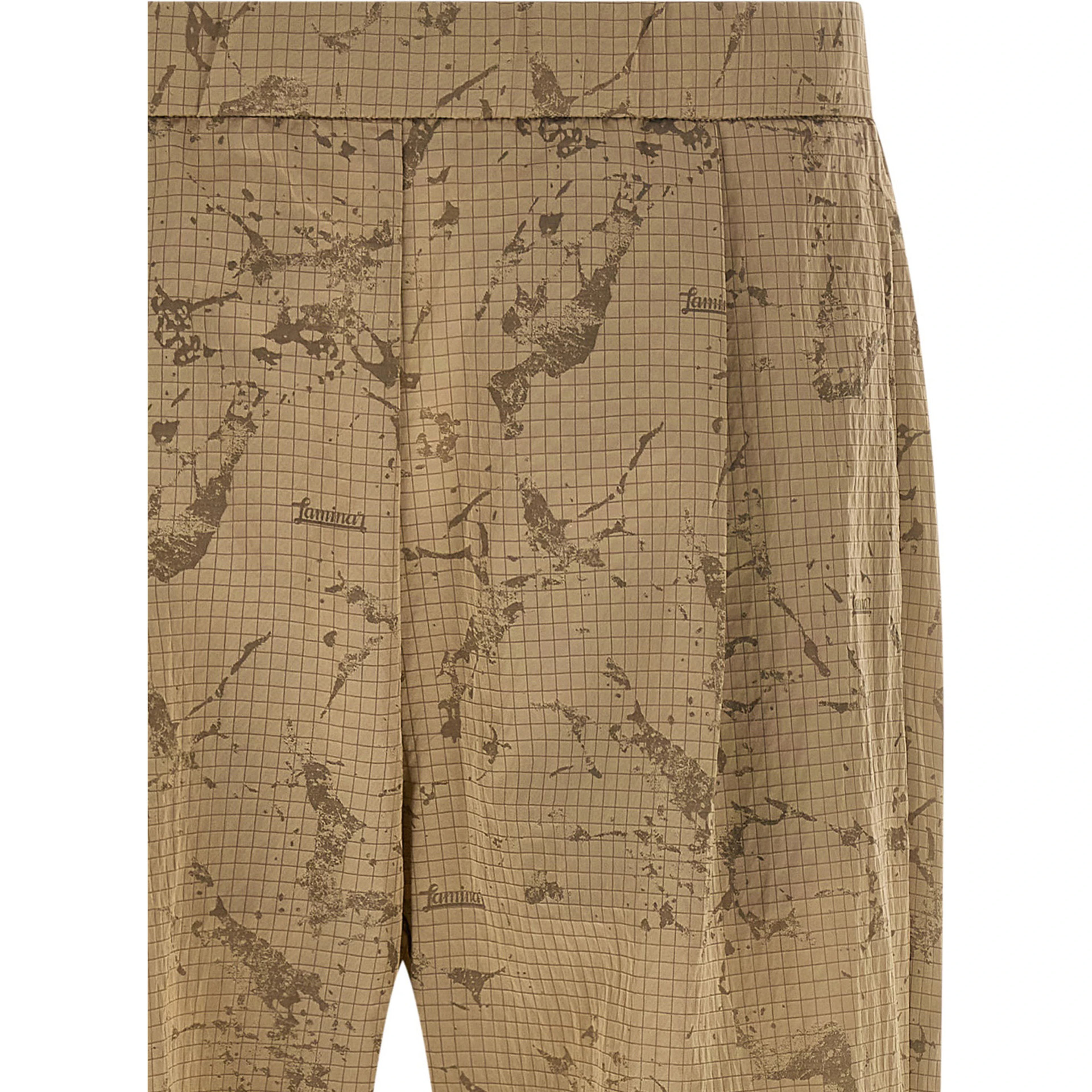 Beige Polyamide Casual Pants