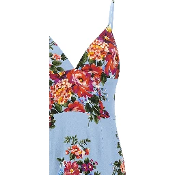 Blue Viscose Midi Dress