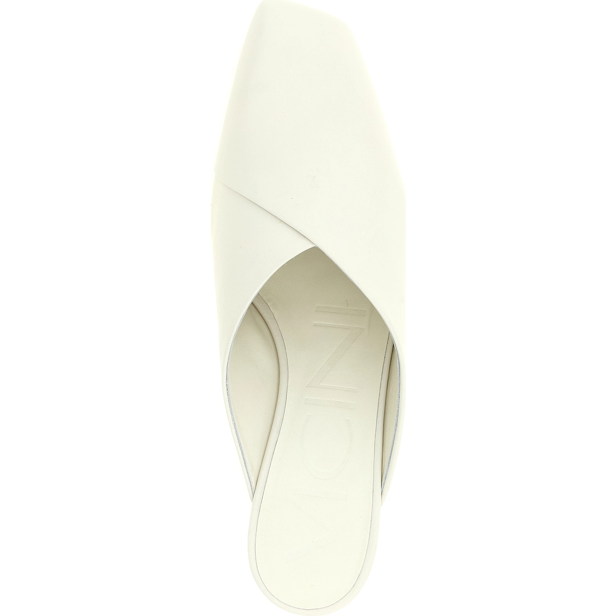 White Calfskin Mid Heel Pumps