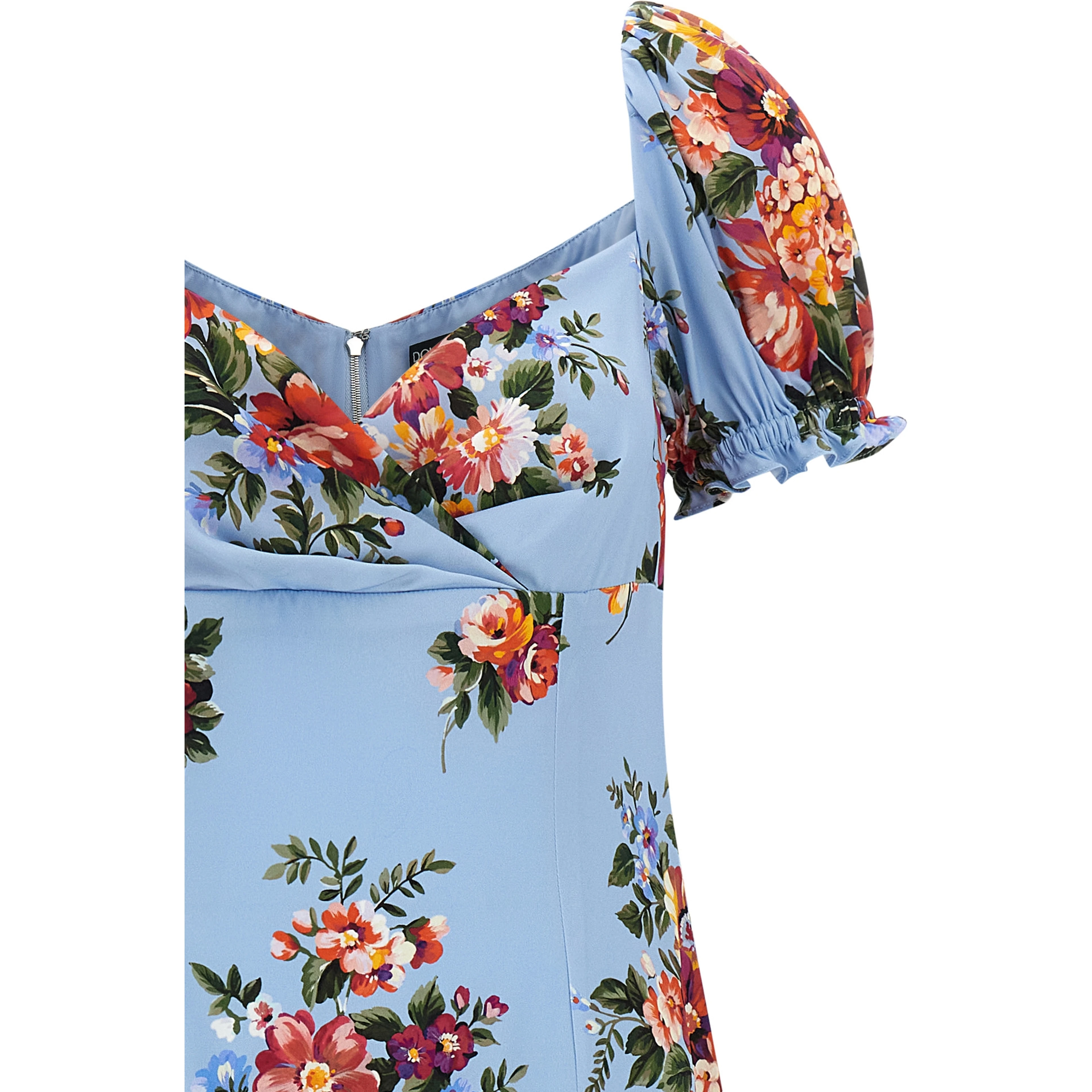 Blue Silk Midi Dress