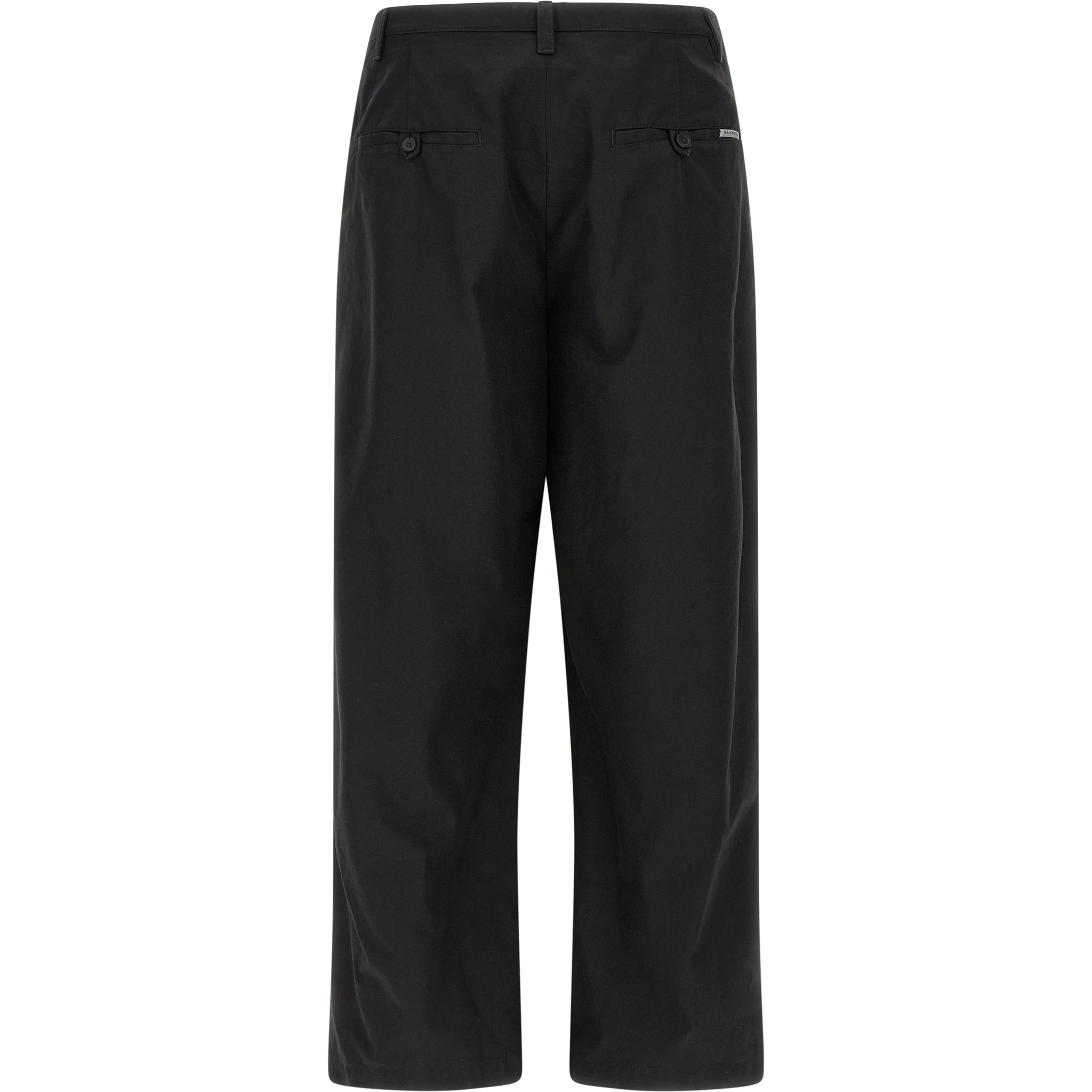 Black Cotton Chino Pants