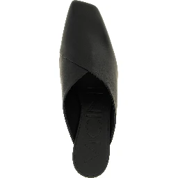 Black Calfskin Mid Heel Pumps