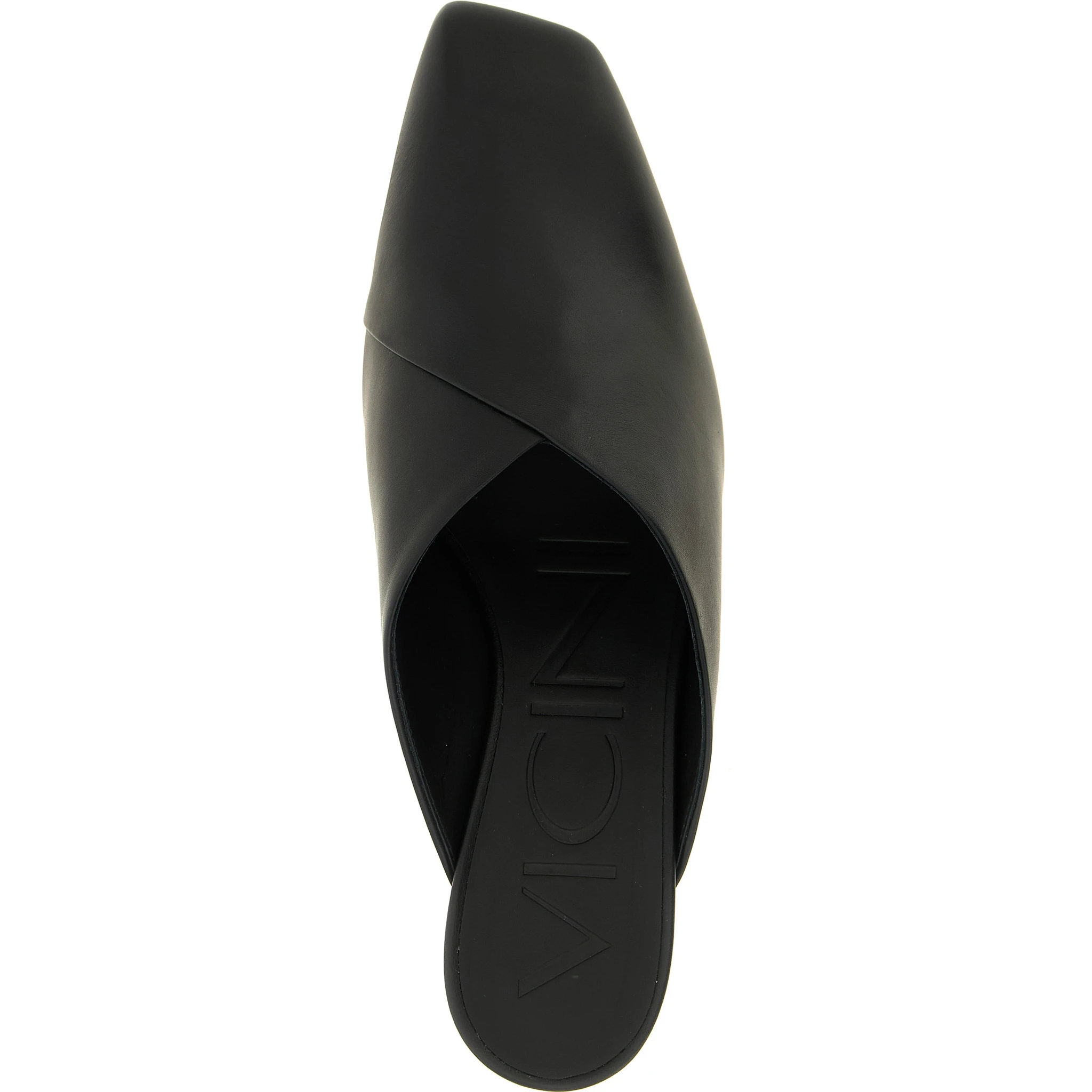 Black Calfskin Mid Heel Pumps