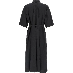 Black Cotton Midi Dress