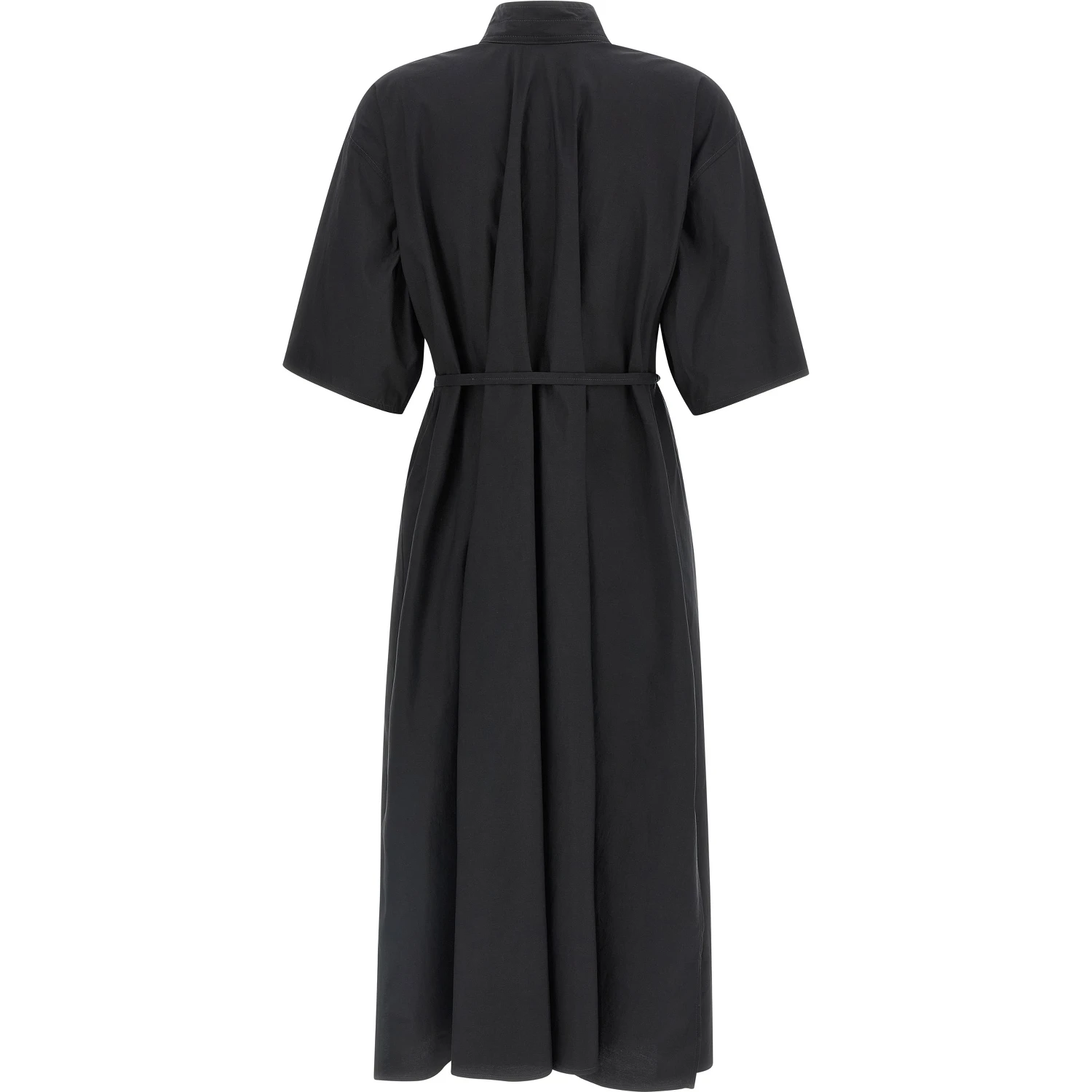 Black Cotton Midi Dress