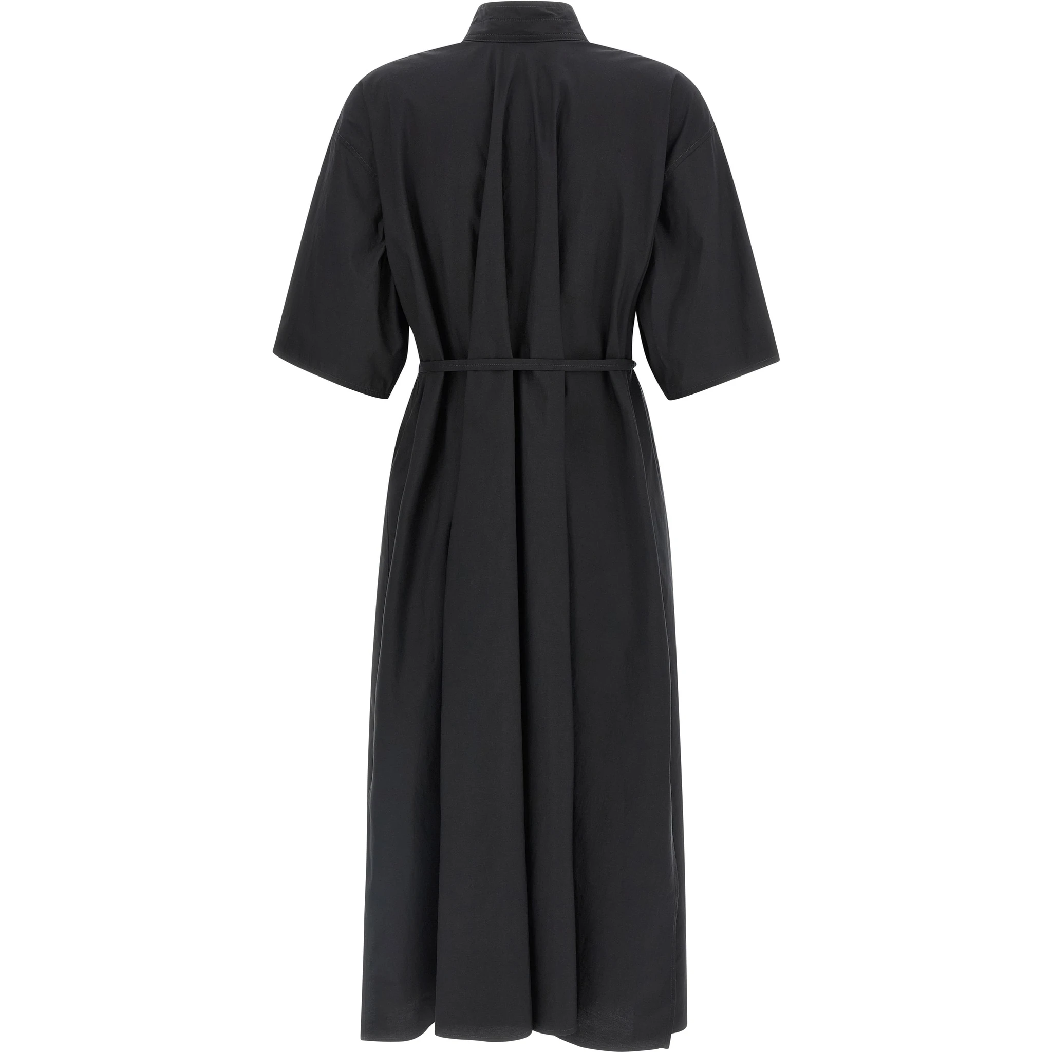 Black Cotton Midi Dress