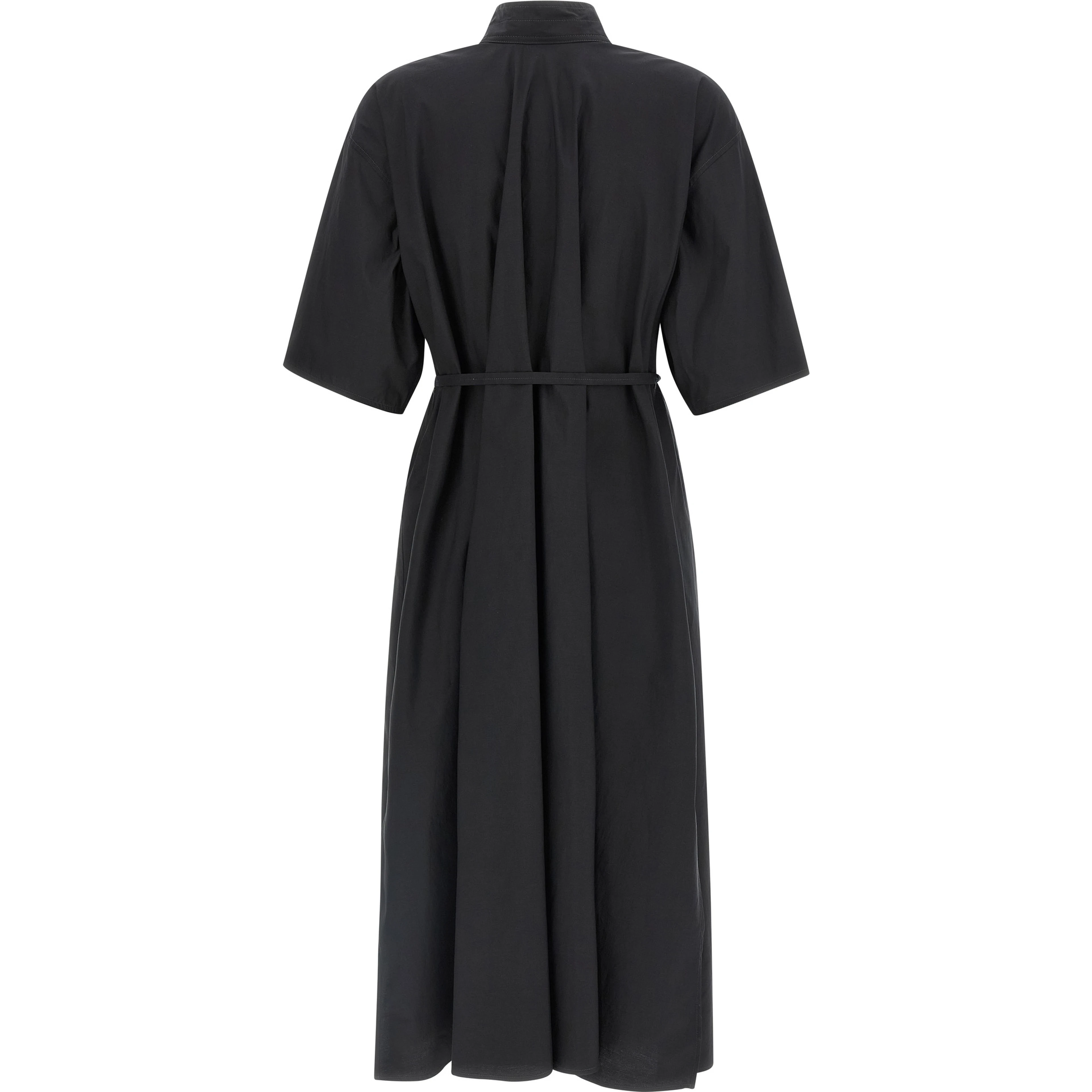 Black Cotton Midi Dress