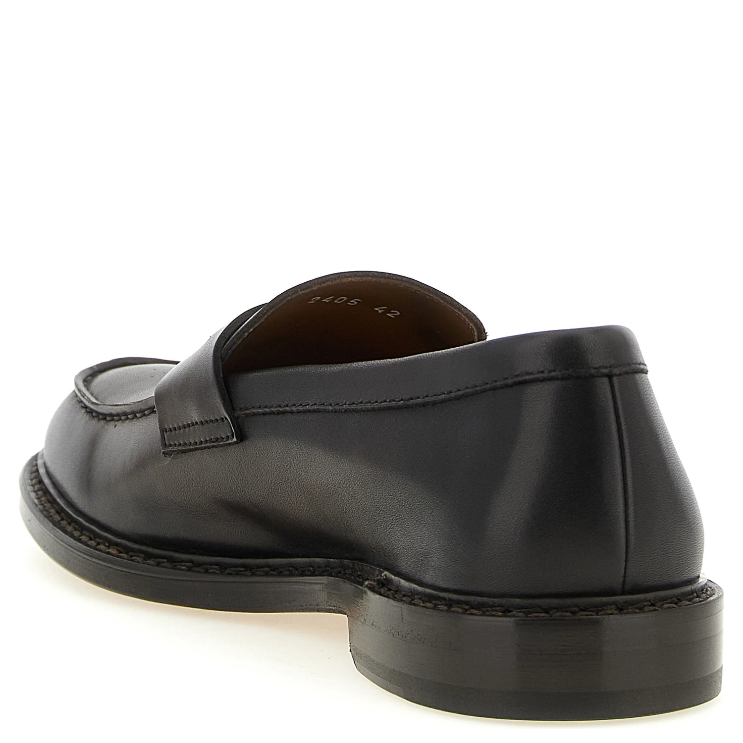 Brown Calfskin Slip-On Loafers