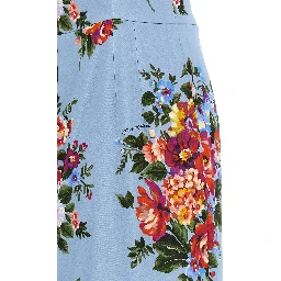 Blue Viscose Midi Dress
