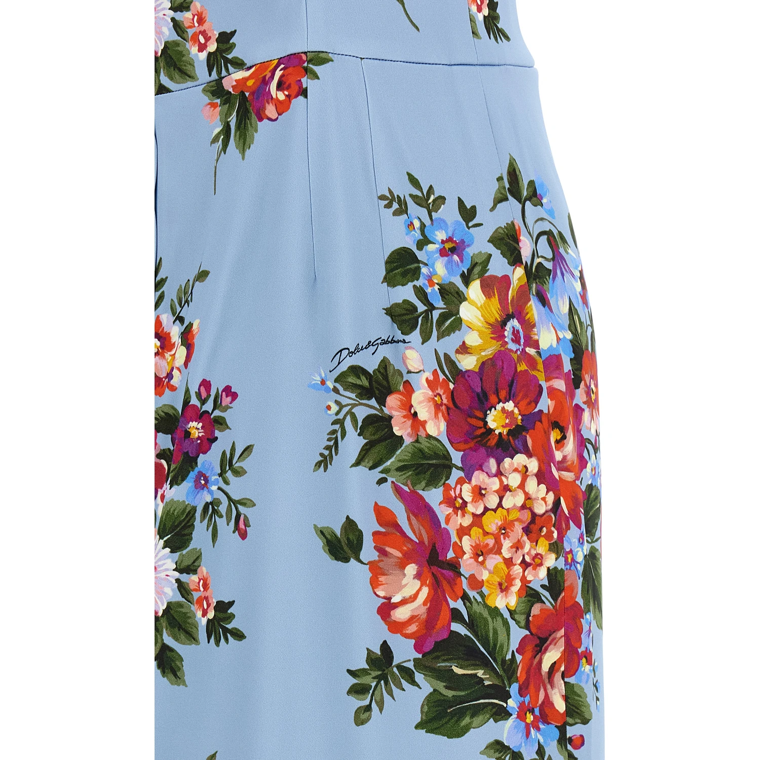 Blue Viscose Midi Dress