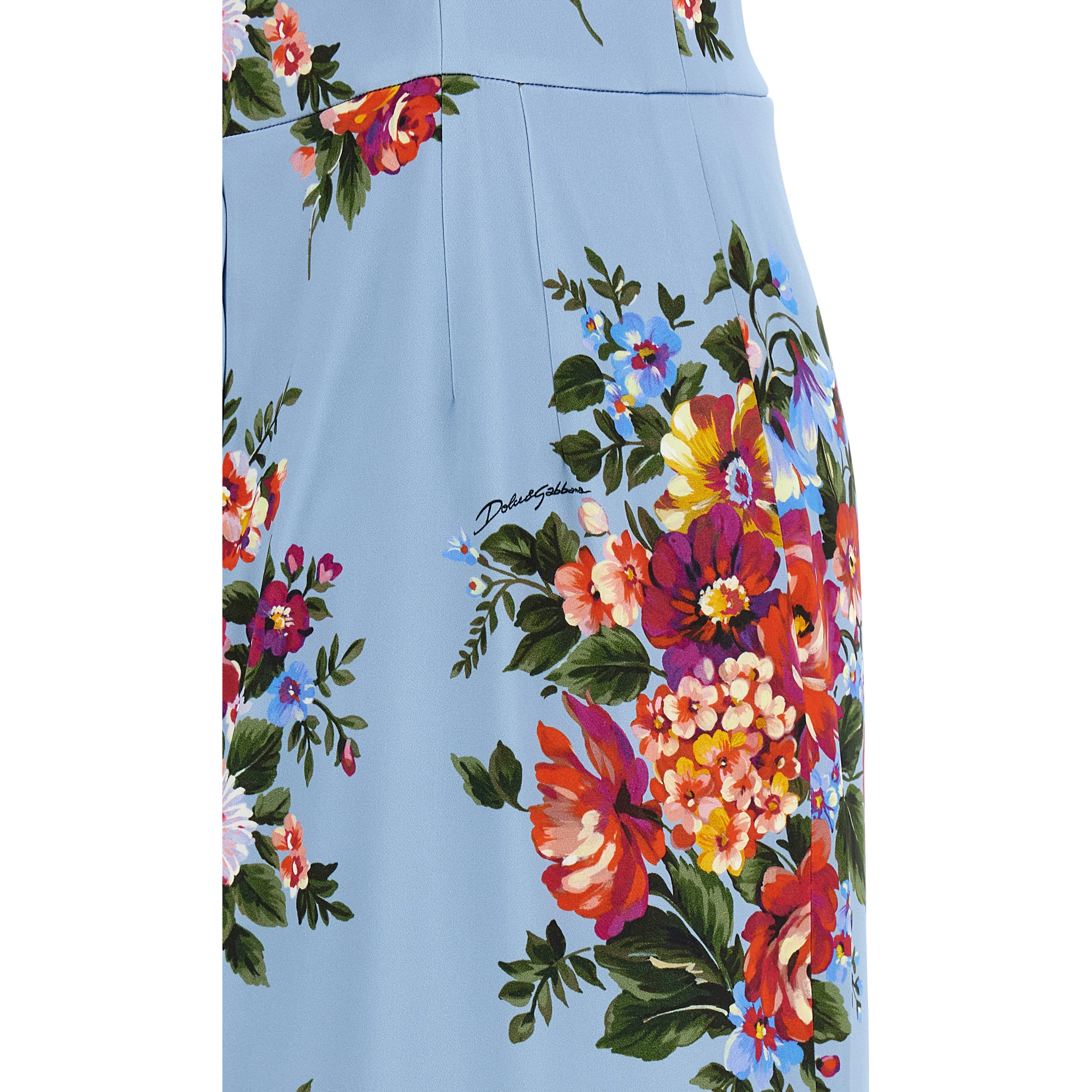 Blue Viscose Midi Dress