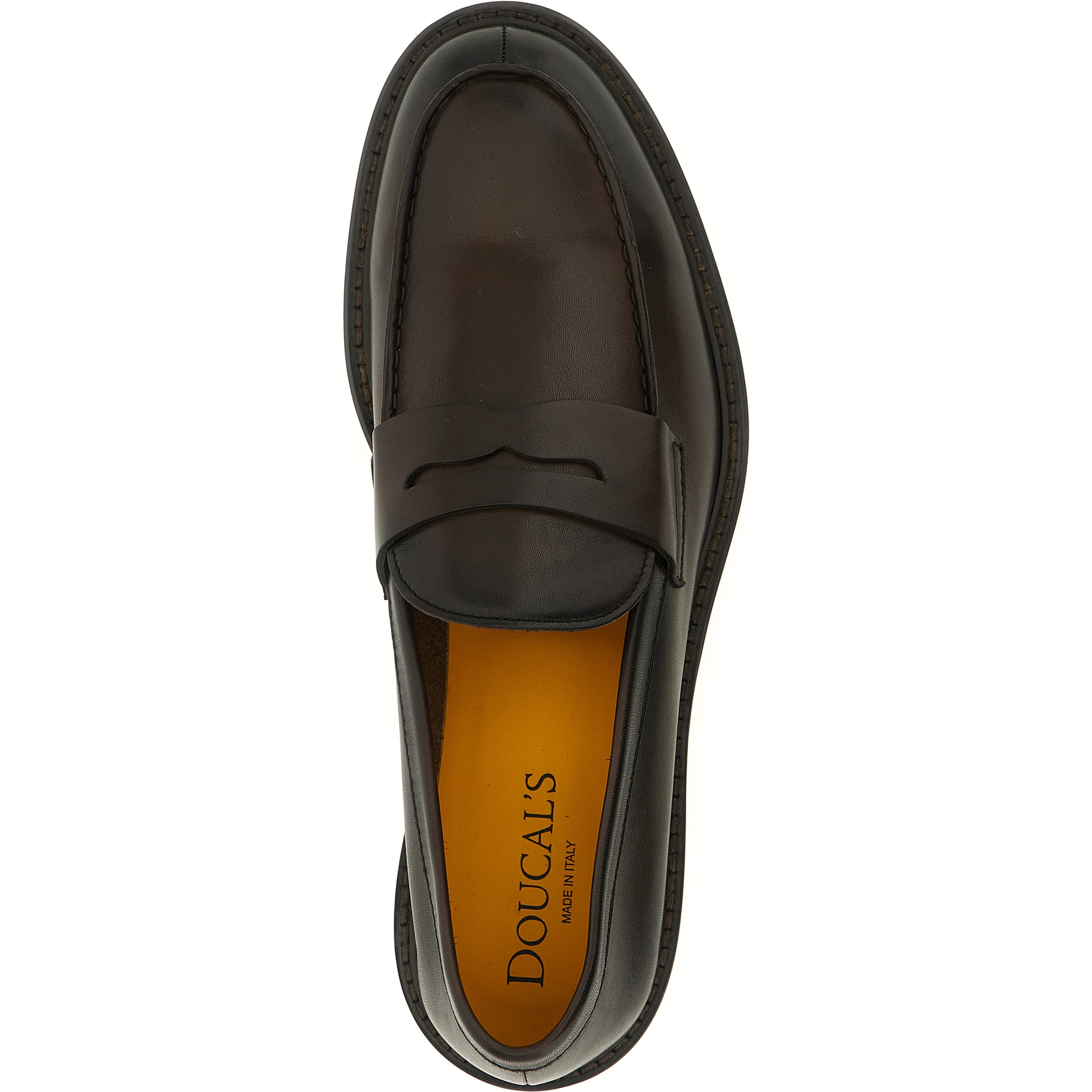 Brown Calfskin Slip-On Loafers