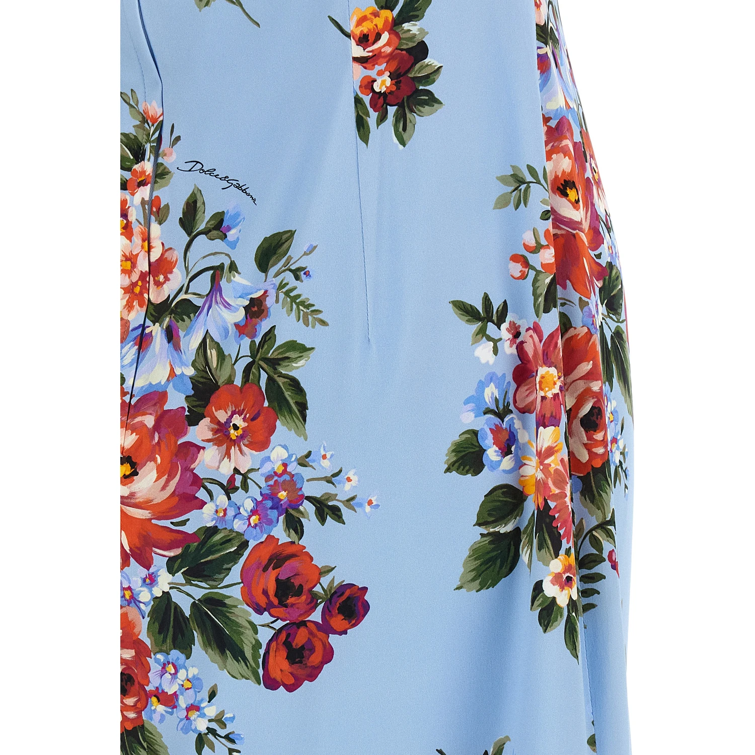 Blue Silk Midi Dress