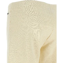 White Cotton Flared Pants