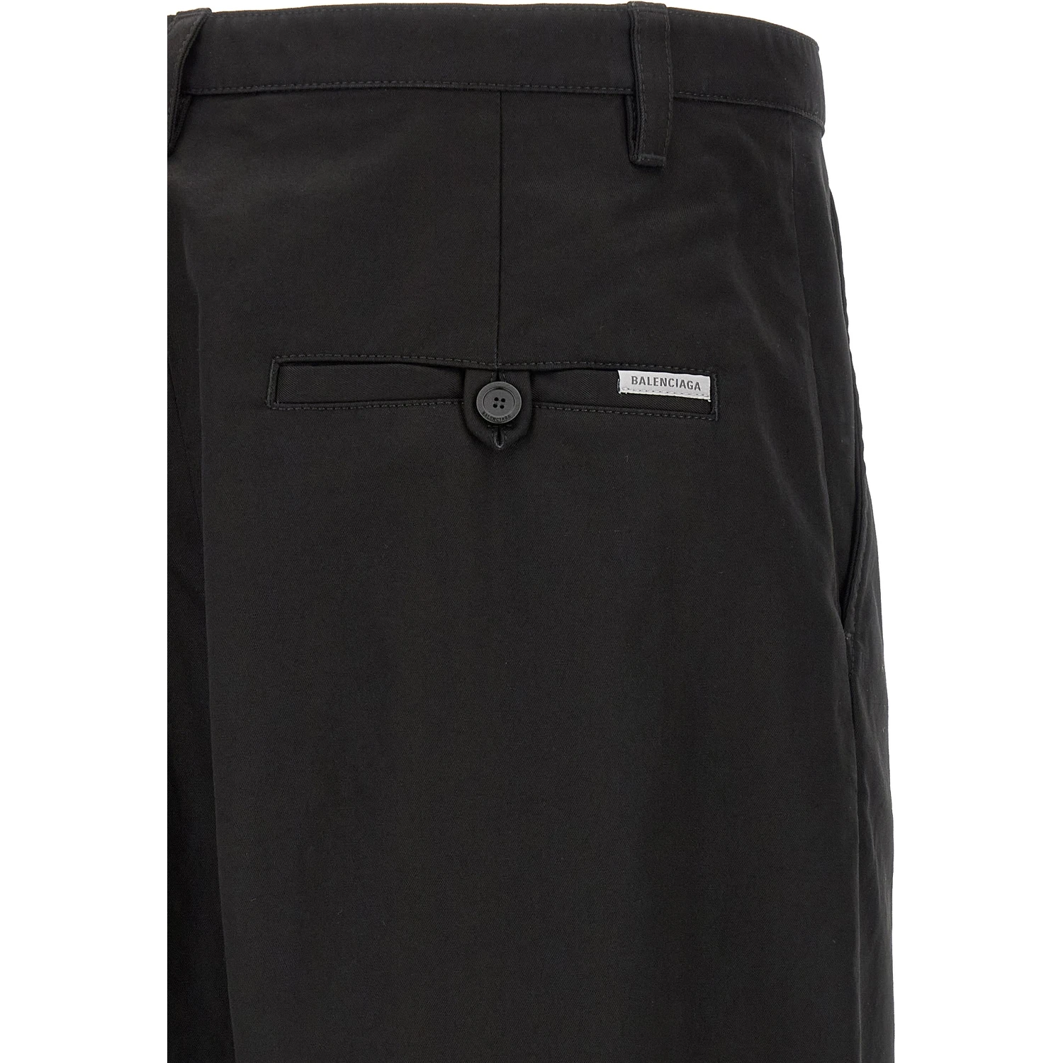 Black Cotton Chino Pants