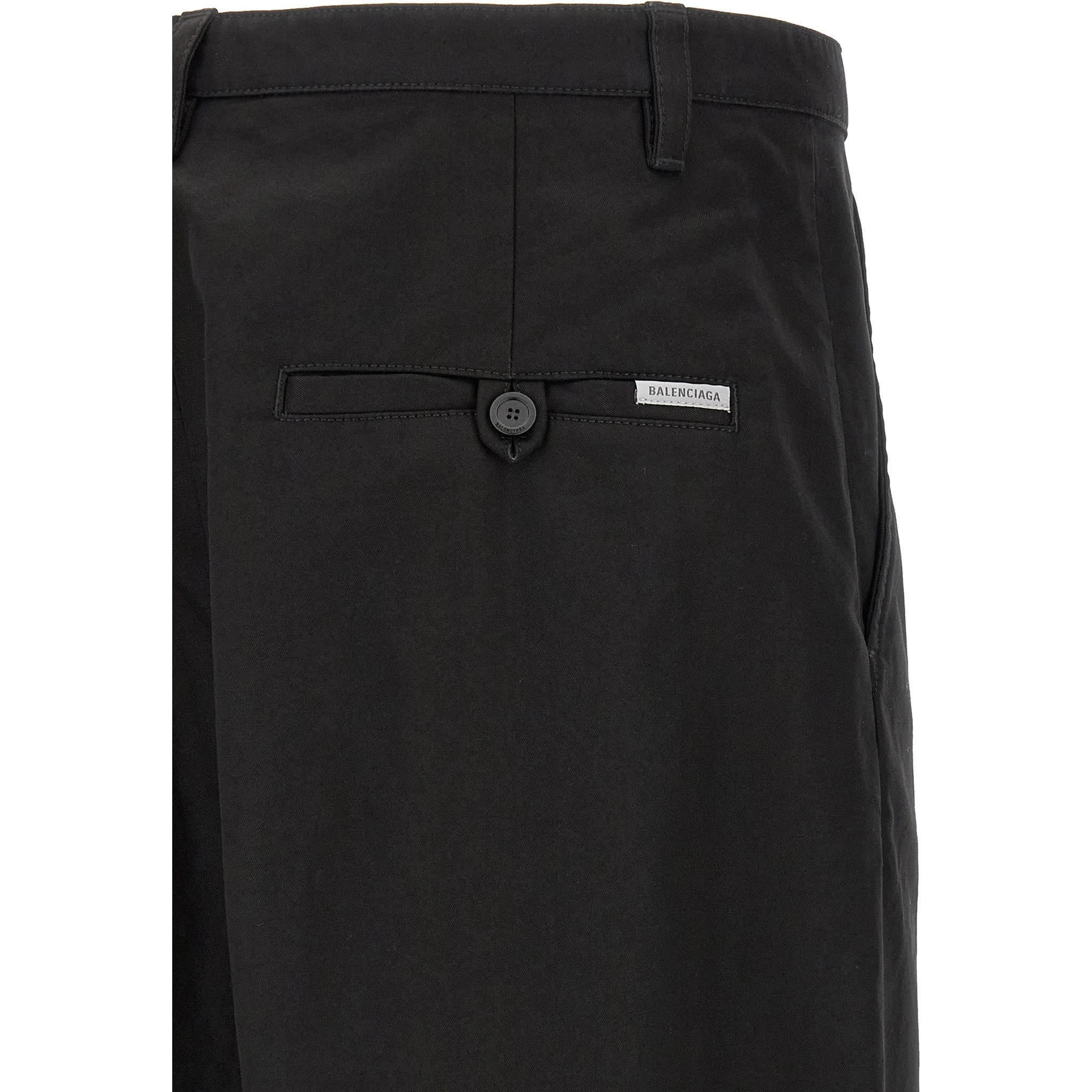 Black Cotton Chino Pants