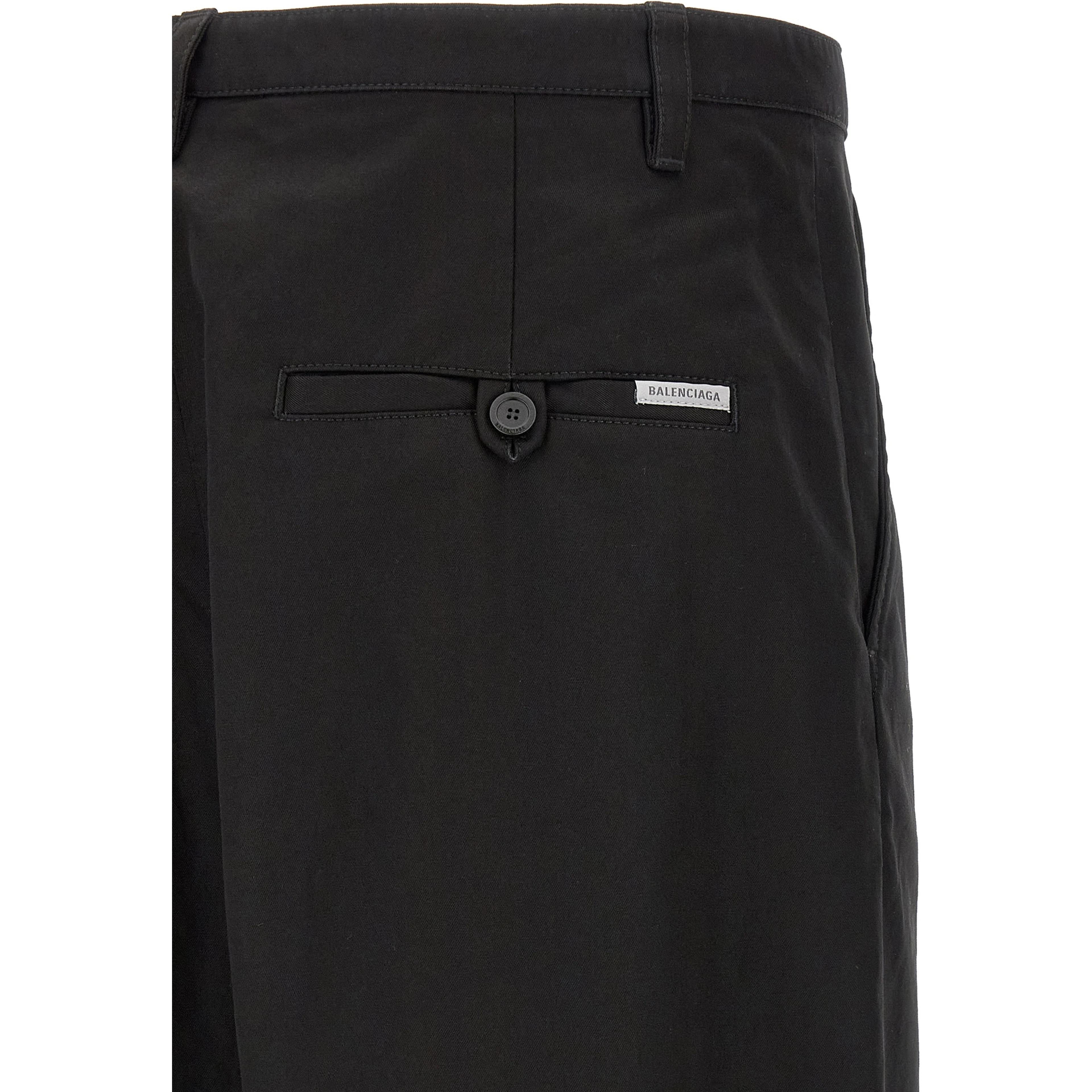 Black Cotton Chino Pants