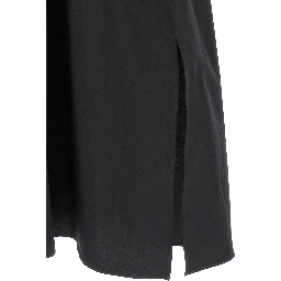 Black Cotton Midi Dress
