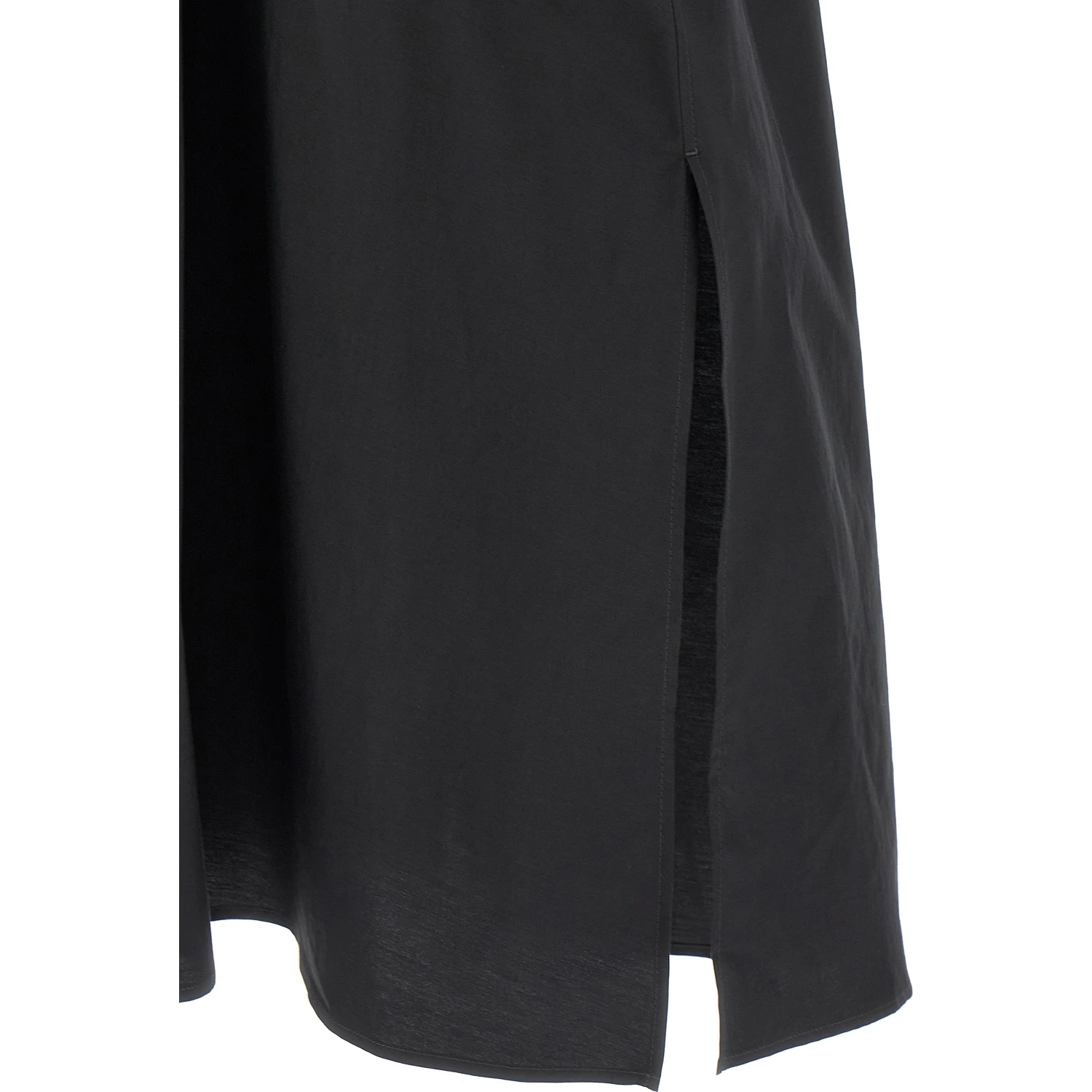 Black Cotton Midi Dress