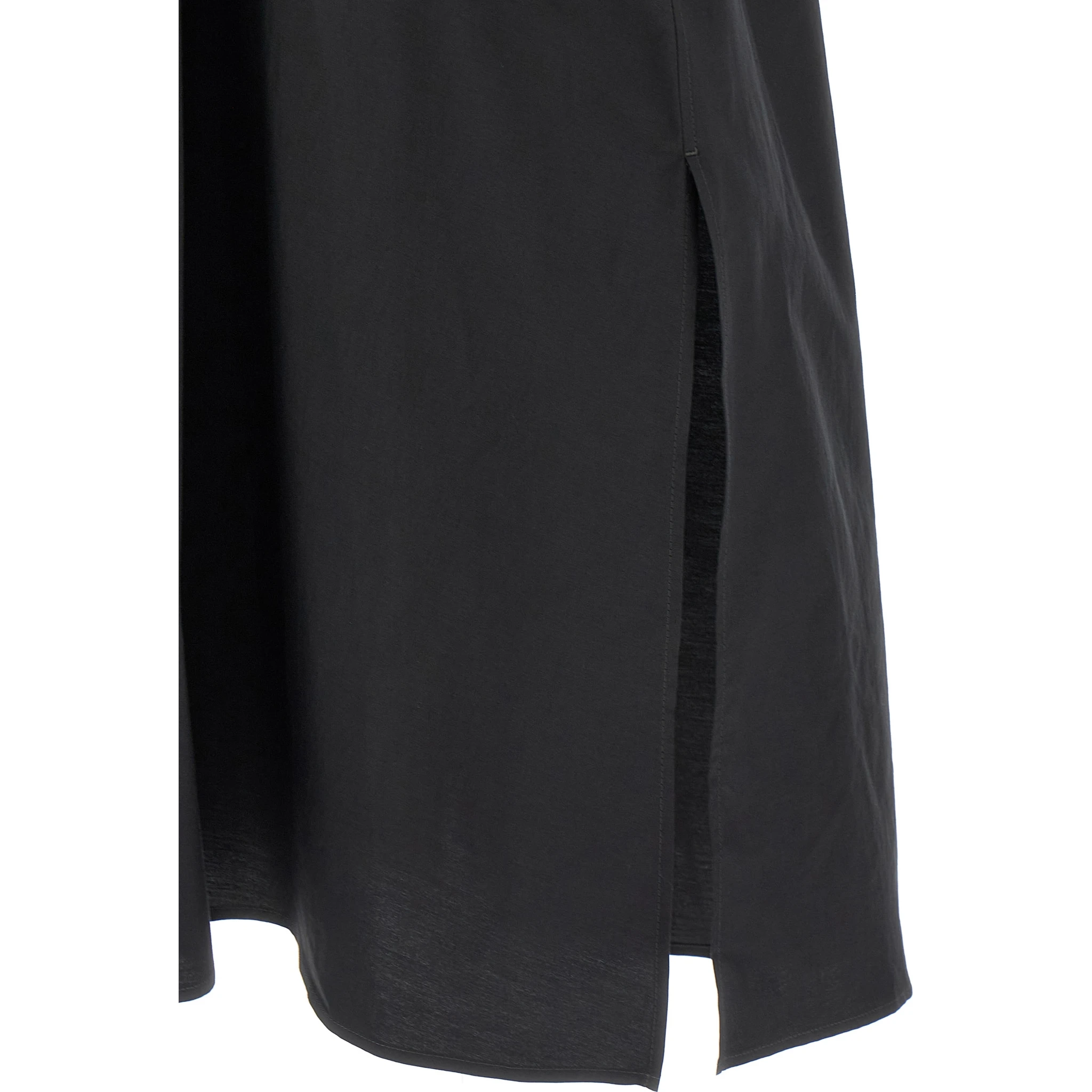 Black Cotton Midi Dress