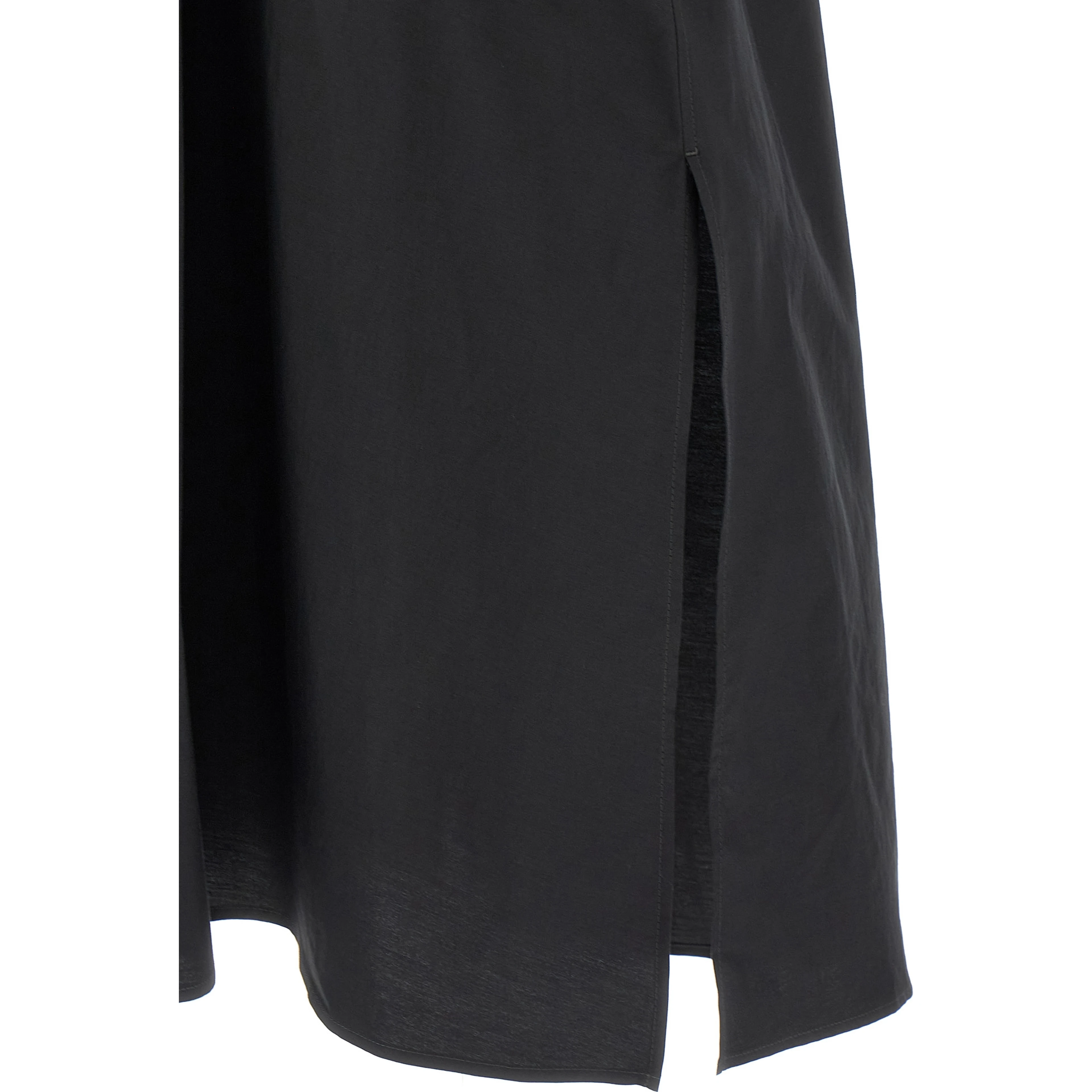 Black Cotton Midi Dress