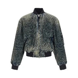 Gray Polyester Bomber