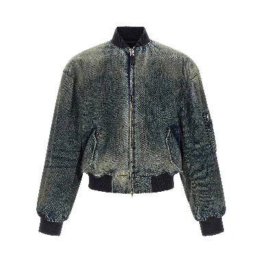 Gray Polyester Bomber