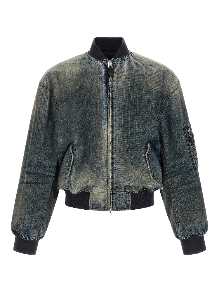 Gray Polyester Bomber