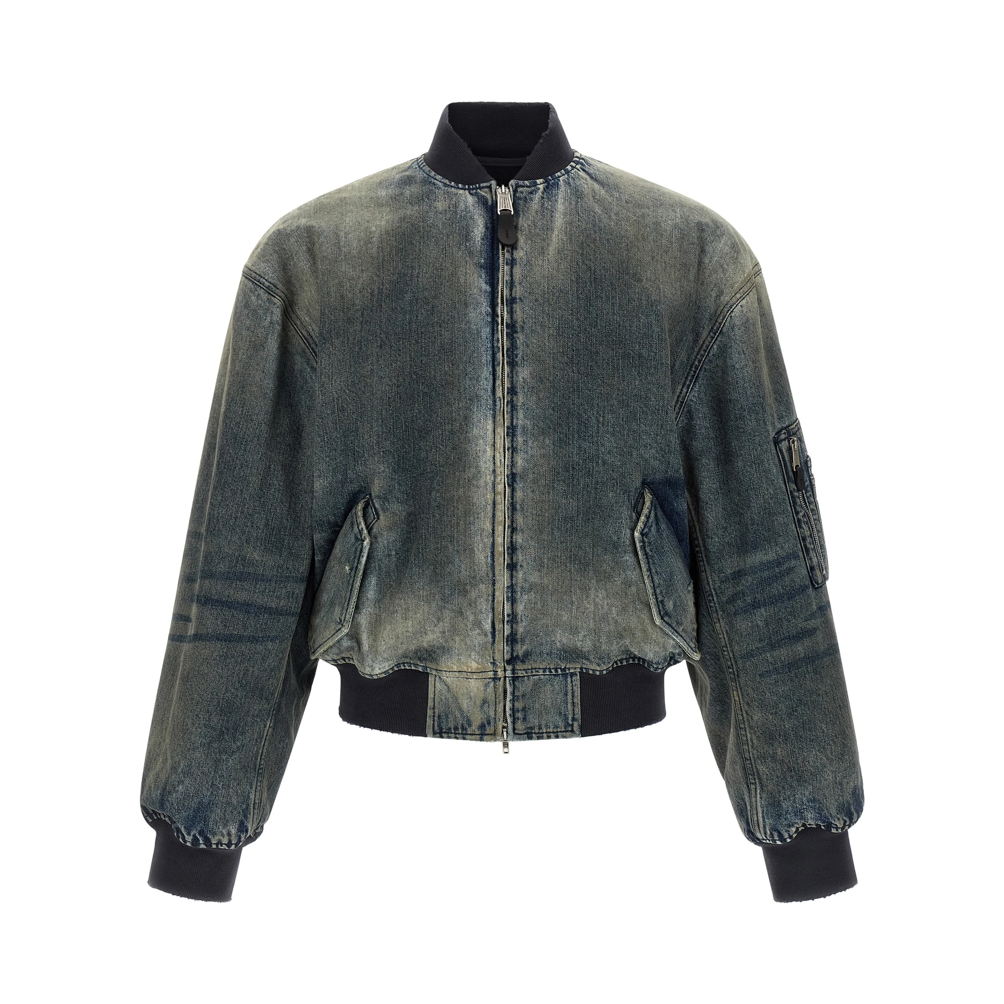 Gray Polyester Bomber
