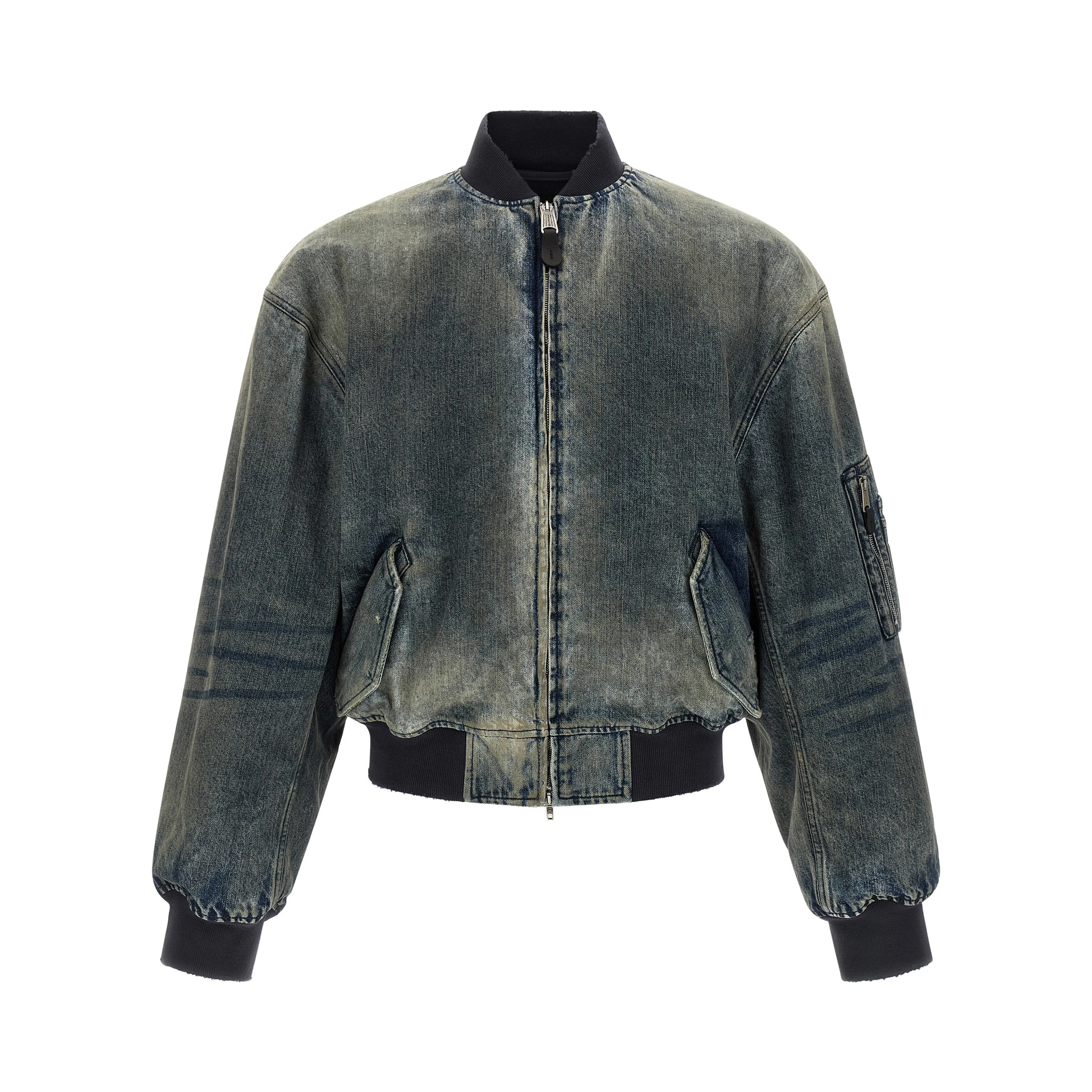 Gray Polyester Bomber