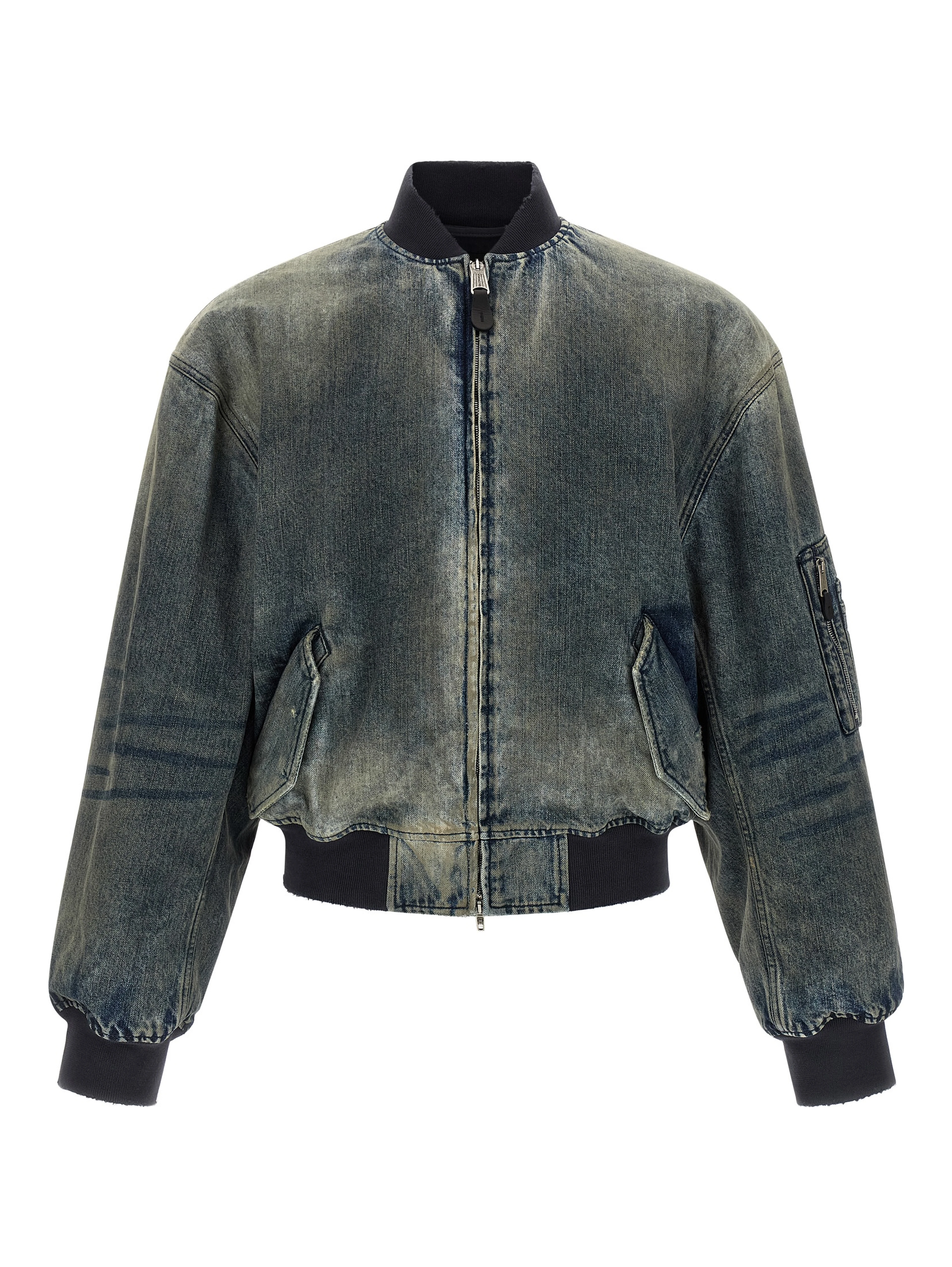 Gray Polyester Bomber