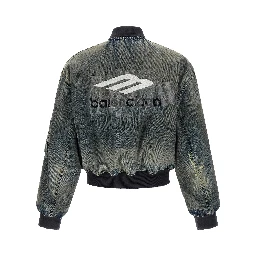 Gray Polyester Bomber