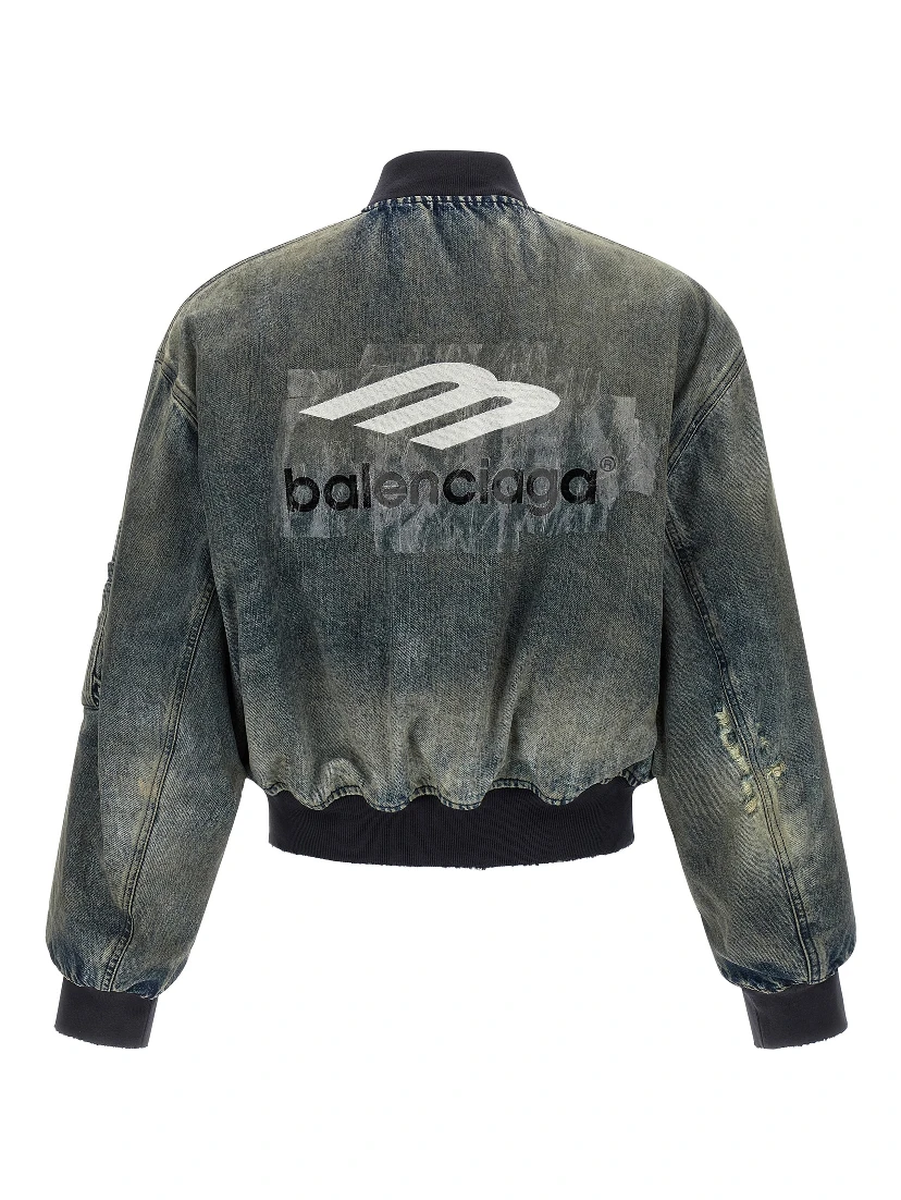 Gray Polyester Bomber