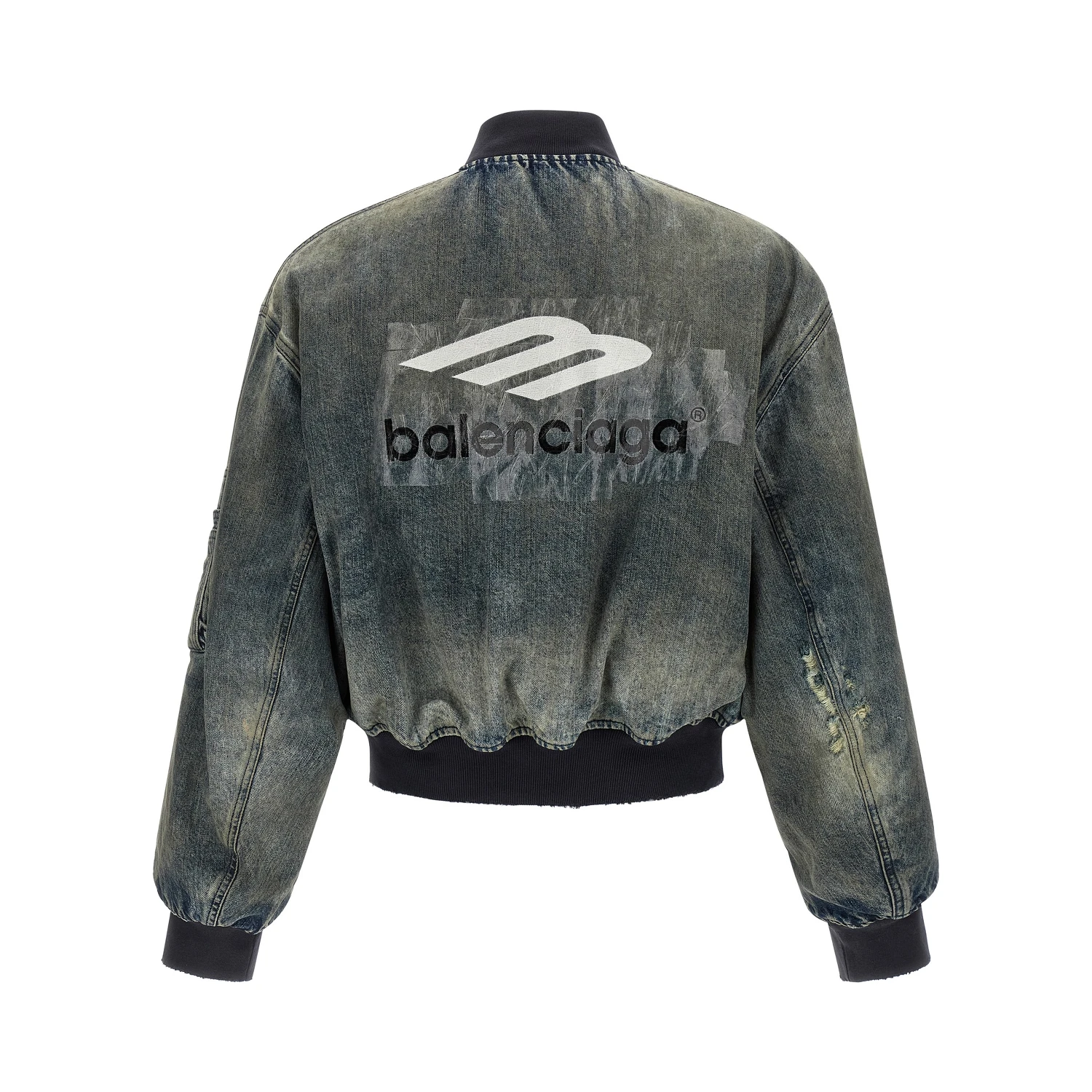 Gray Polyester Bomber