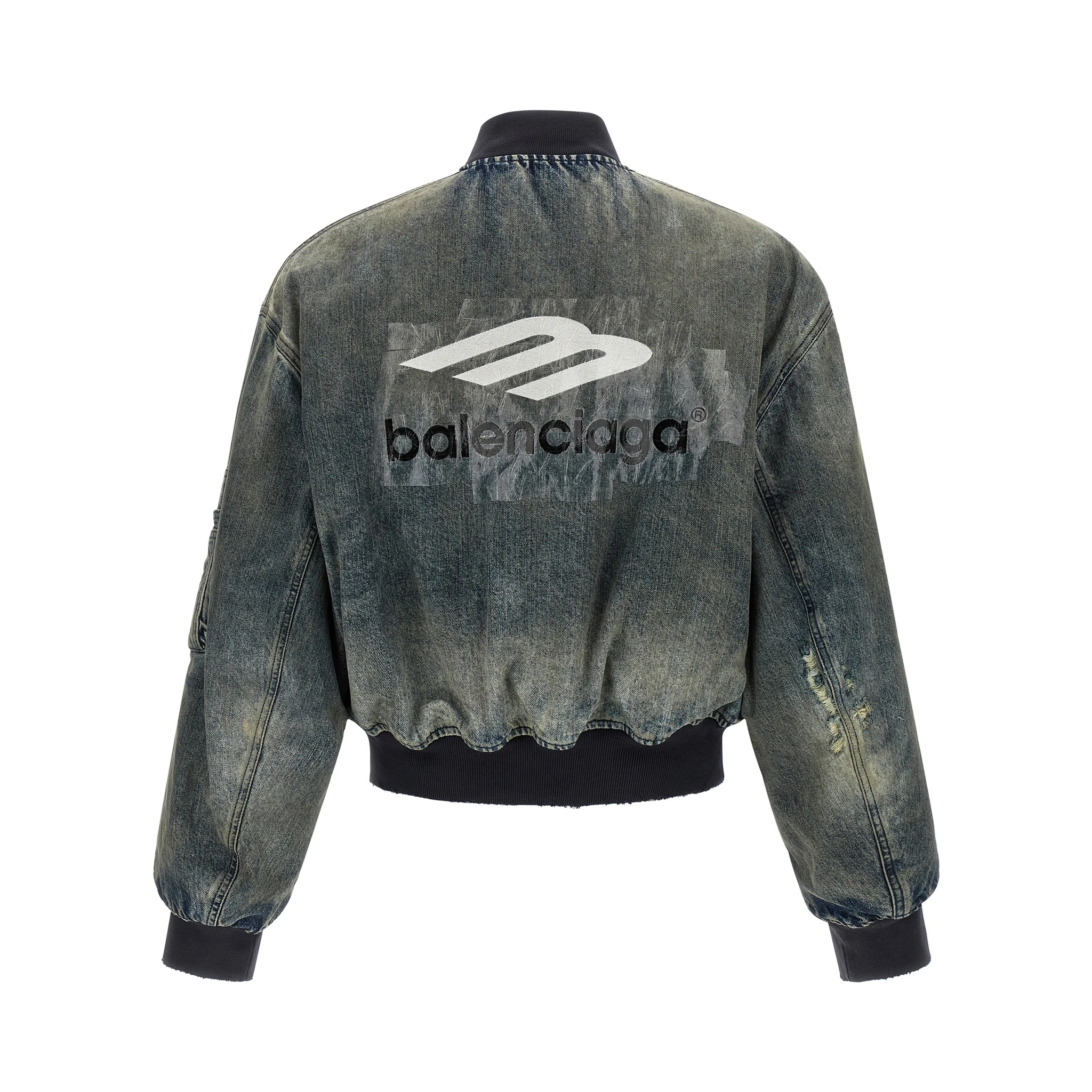 Gray Polyester Bomber