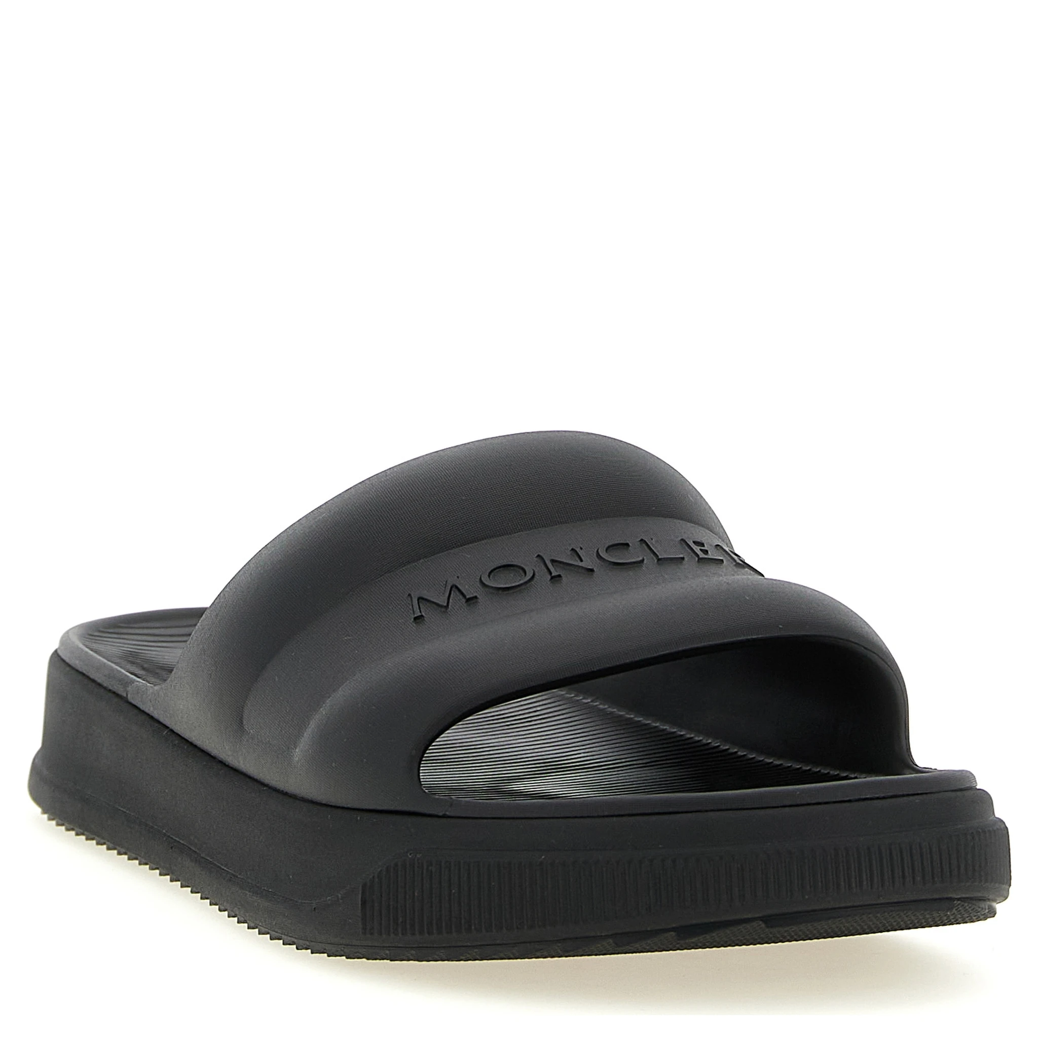 Black Elastane Slides