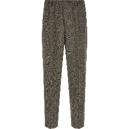 Brown Virgin Wool Casual Pants