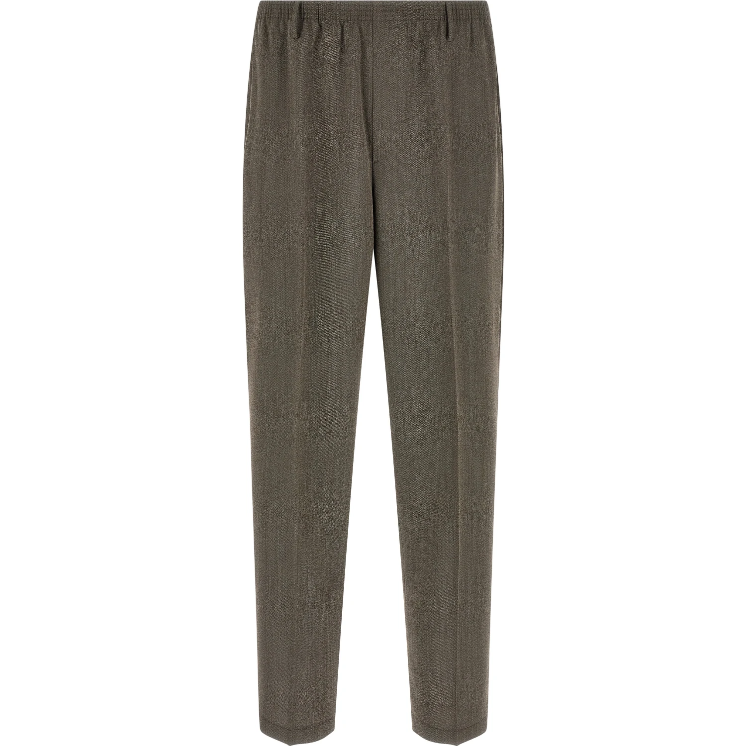 Brown Virgin Wool Casual Pants