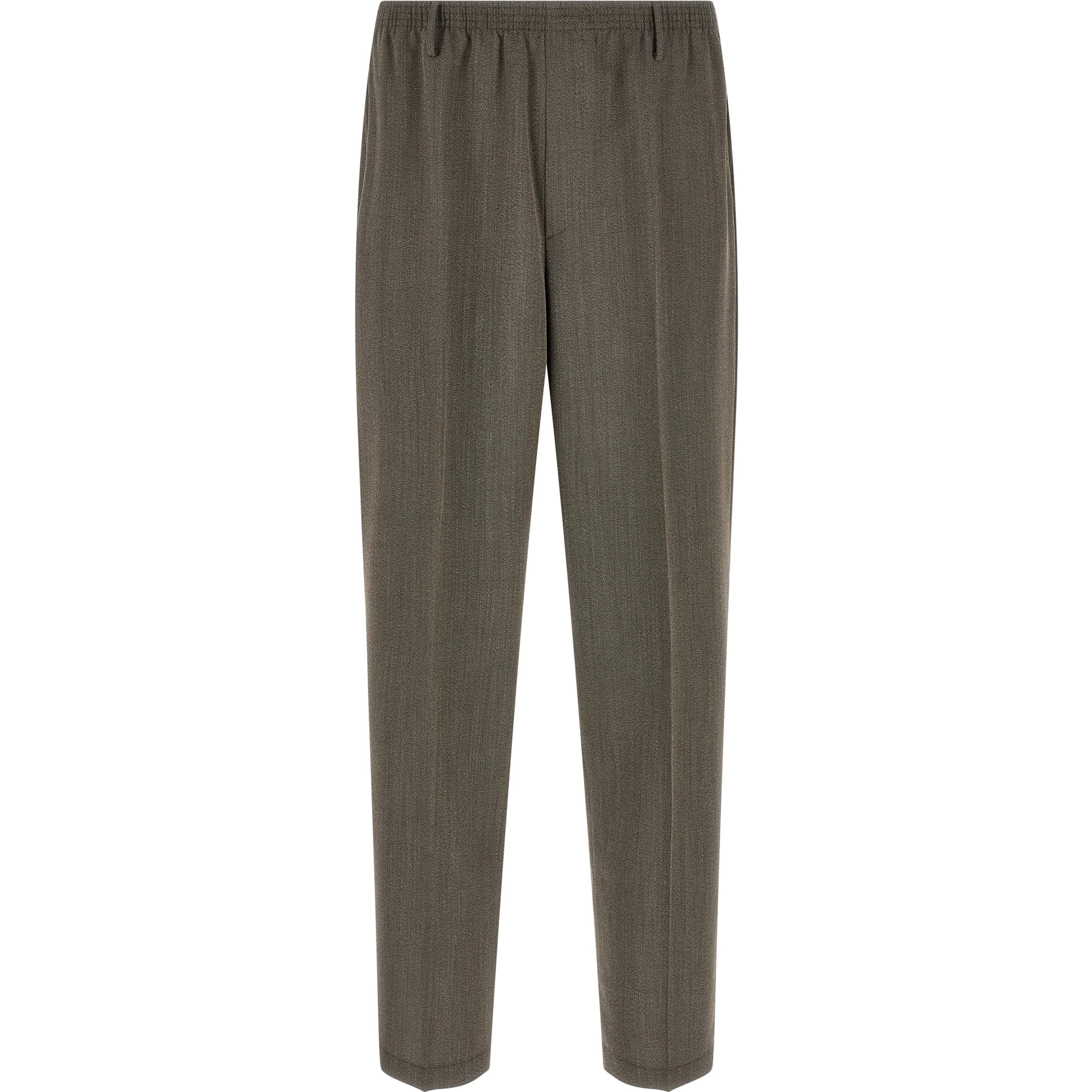 Brown Virgin Wool Casual Pants