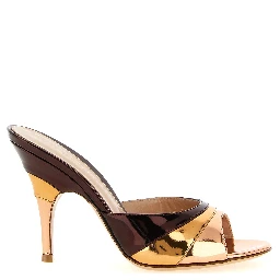 Multicolor Calfskin Stiletto Heel Sandals