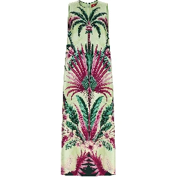 Multicolor Silk Long Dress