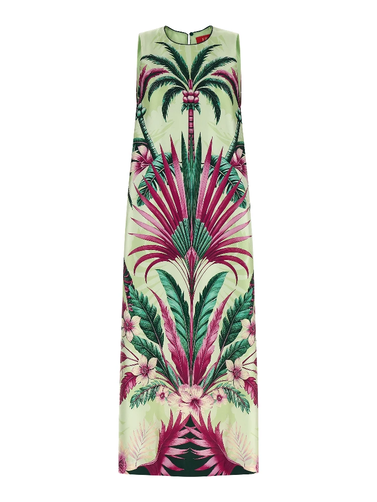Multicolor Silk Long Dress