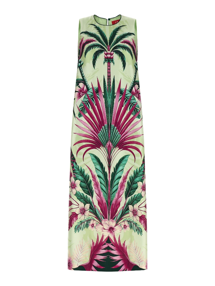 Multicolor Silk Long Dress
