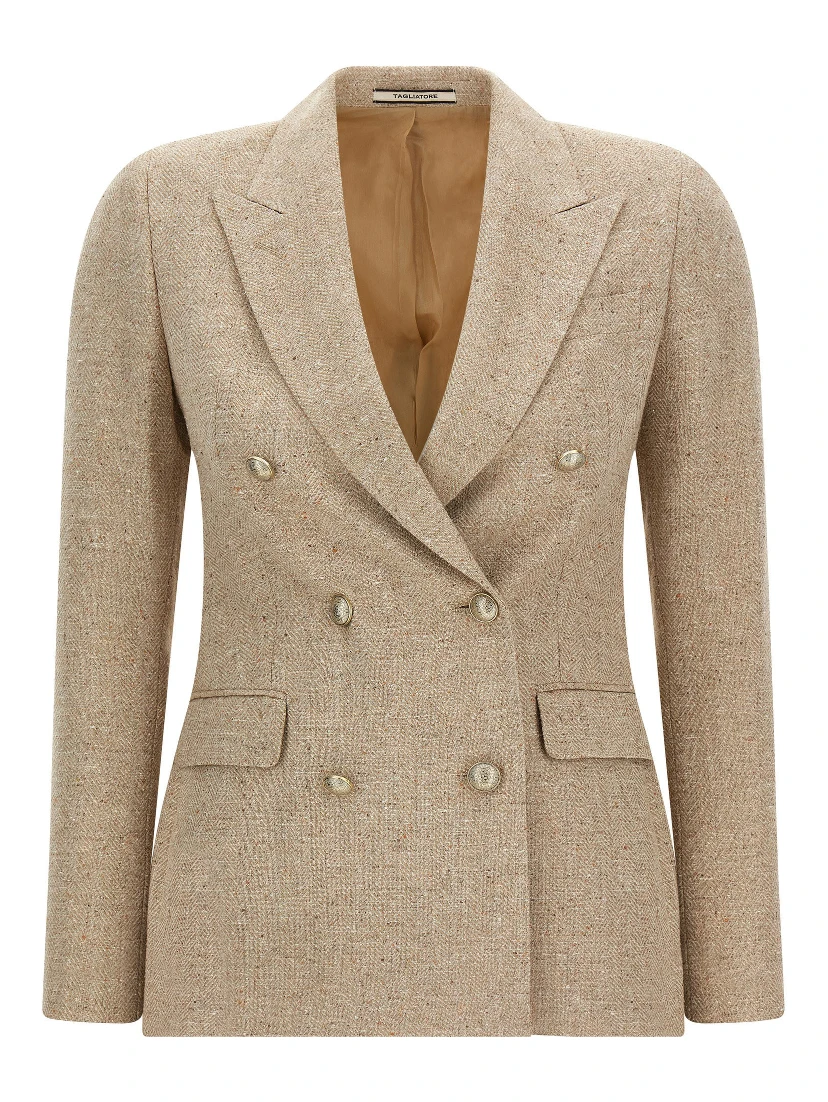 Beige Cotton Blazer