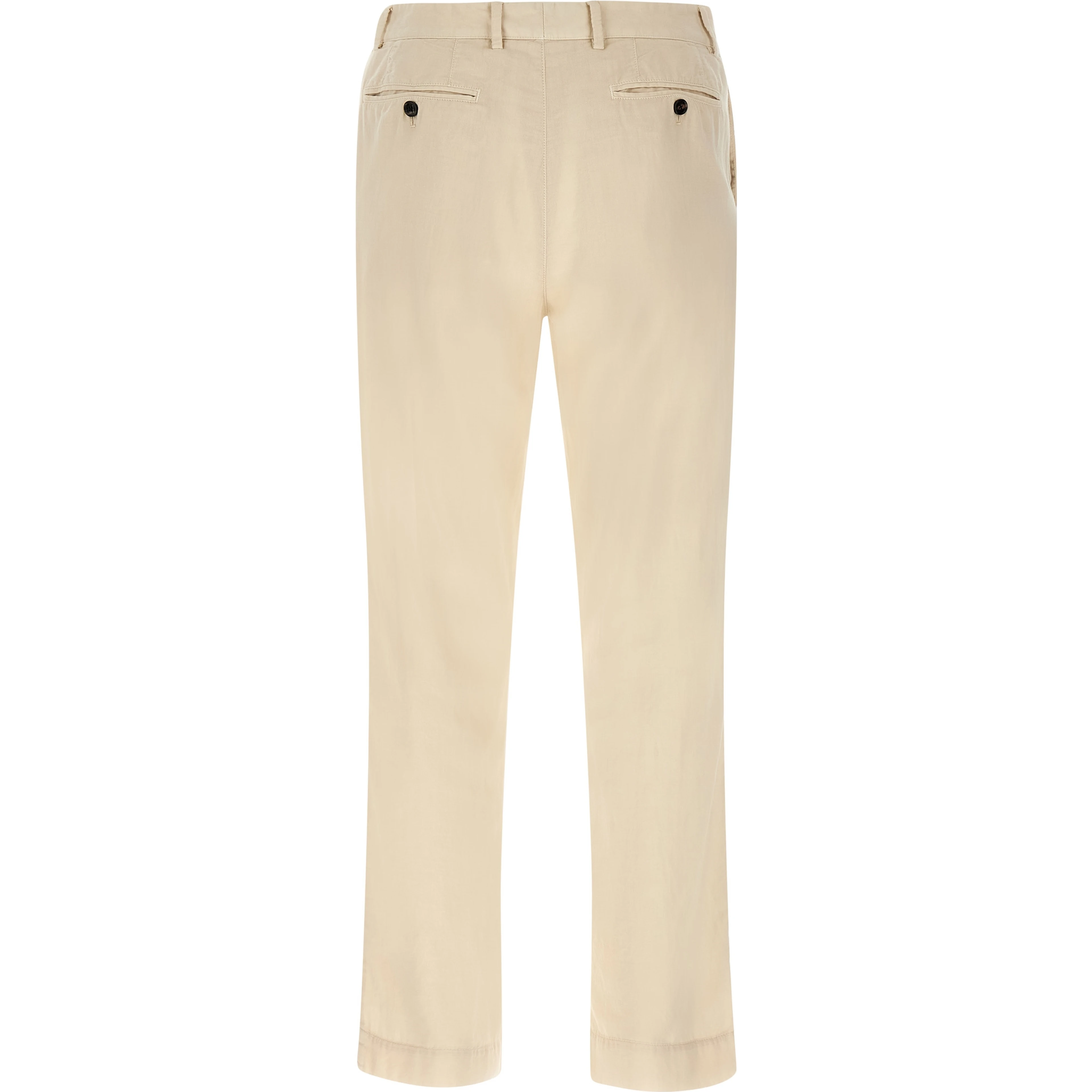 Beige Cotton Casual Pants