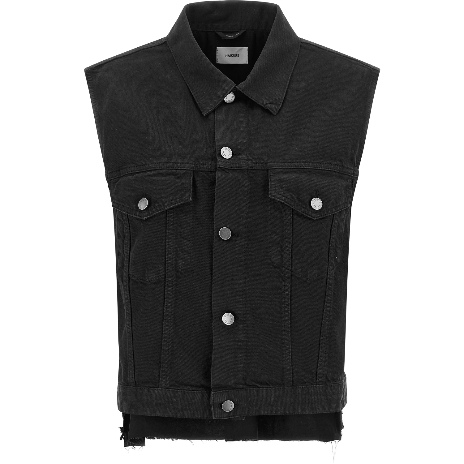 Black Cotton Sleeveless Jacket