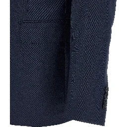 Blue Virgin Wool Two-Piece Suit
