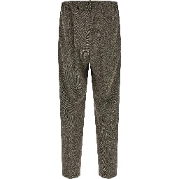 Brown Virgin Wool Casual Pants